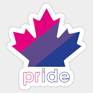 Bisexual Pride Maple Leaf Sticker